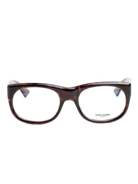 Saint Laurent Eyewear tortoiseshell-effect glasses - Brown