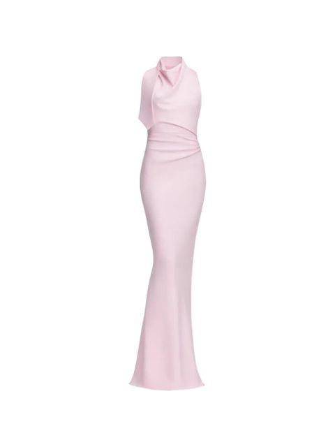 Self-Portrait cowl-neck draped maxi dress - Pink - zdjęcie produktu nr 1