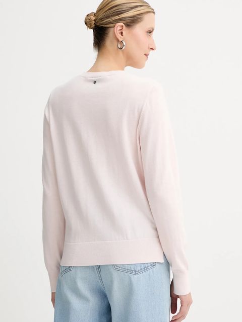 BOSS Orange sweter z dodatkiem wełny damski kolor różowy lekki 50548927