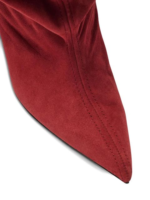 Balmain No Wedge' suede ankle boots - Red