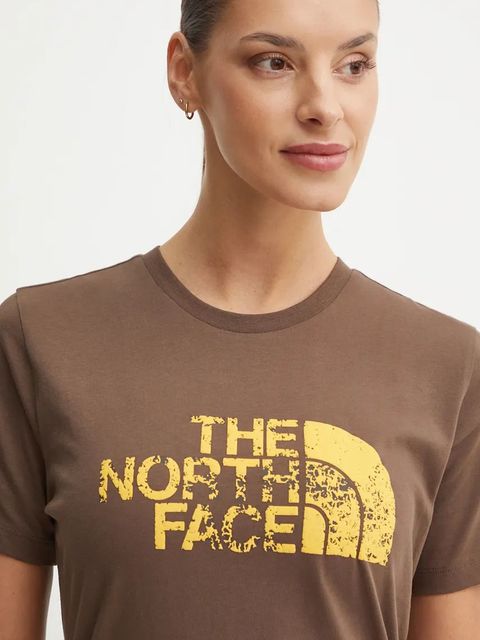 The North Face t-shirt bawełniany Tee -Seasonal Logo Pack kolor brązowy NF0A89CT1OI1