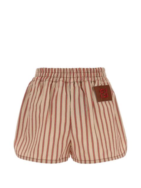 FENDI striped logo-patch shorts - Neutrals - zdjęcie produktu nr 2
