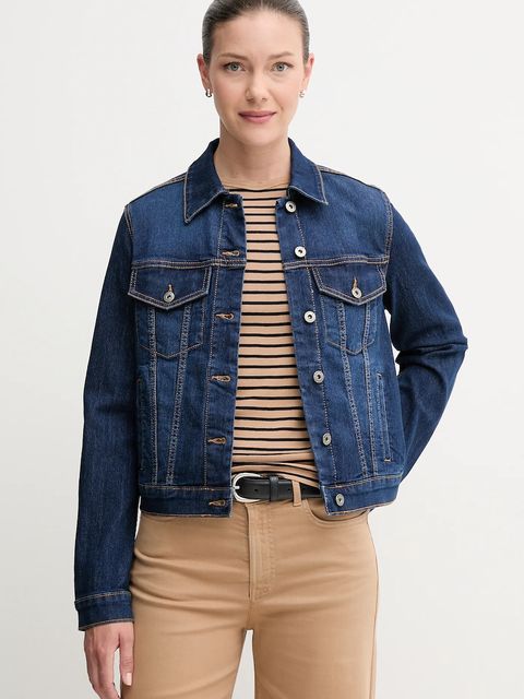 United Colors of Benetton kurtka jeansowa kolor granatowy przejściowa 2PORDN00N - zdjęcie produktu nr 1