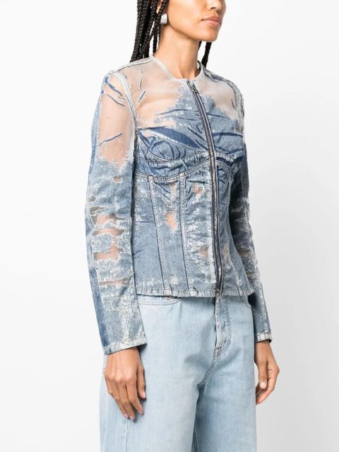 Diesel Milly denim fitted jacket - Blue - zdjęcie produktu nr 2