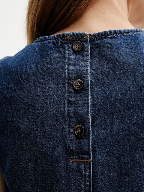 Marc O'Polo sukienka jeansowa kolor granatowy mini rozkloszowana 5000006366