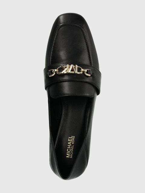 MICHAEL Michael Kors mokasyny skórzane Tiffanie damskie kolor czarny na płaskim obcasie 40H3TFFP1L