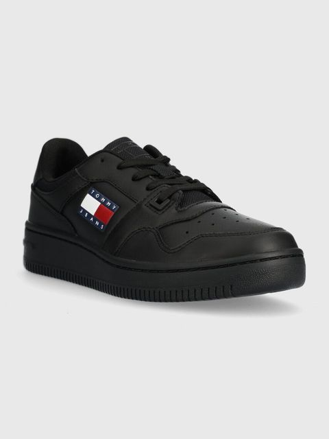 Tommy Jeans sneakersy skórzane TJW RETRO BASKET ESS kolor czarny EN0EN02505 - zdjęcie produktu nr 2