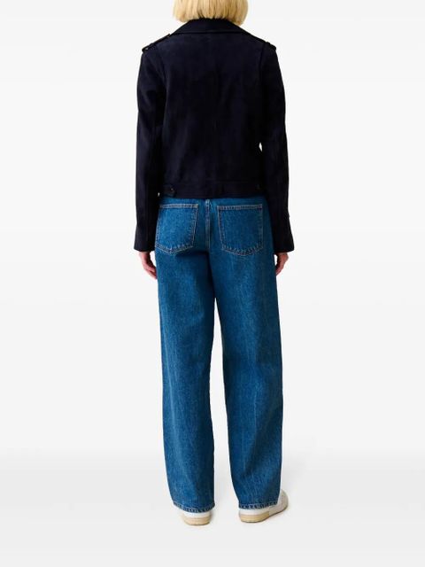 Claudie Pierlot suede biker jacket - Blue