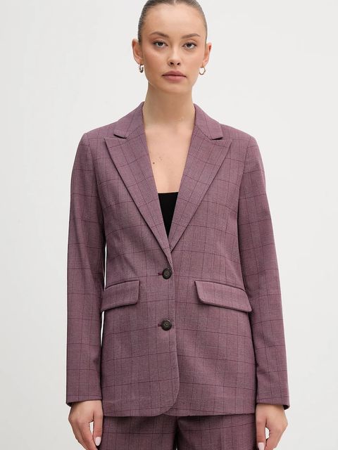 United Colors of Benetton marynarka kolor fioletowy jednorzędowa wzorzysta 2X8MDW02H - zdjęcie produktu nr 1