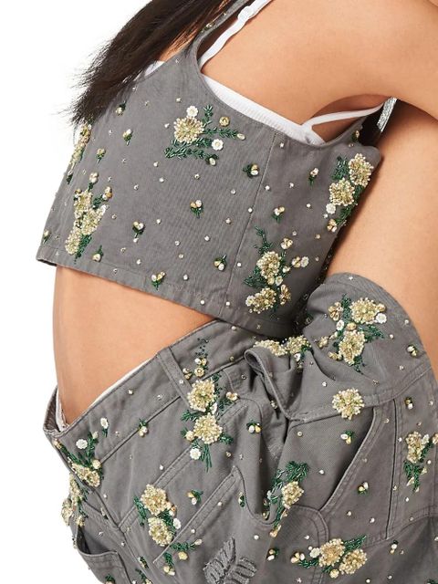 Miu Miu floral-embellished bermuda shorts - Grey