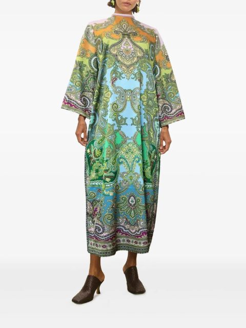 ALEMAIS Clemenza paisley-print high-neck midi dress - Yellow