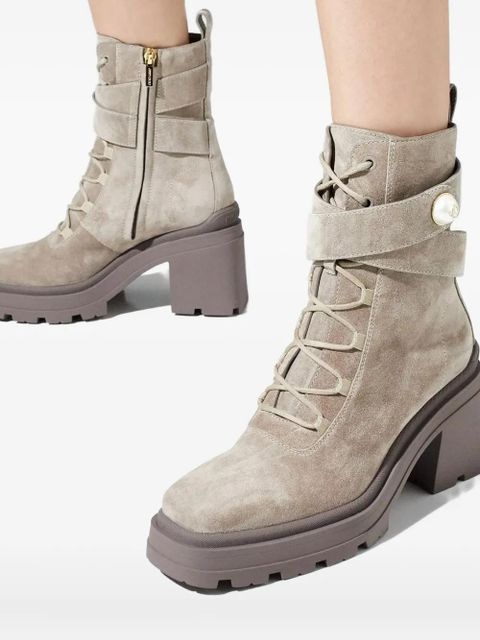 Jimmy Choo 80mm Noemi square-toe boots - Neutrals