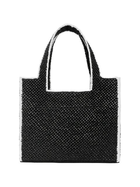 LOEWE large Loewe Font raffia tote bag - Black - zdjęcie produktu nr 2