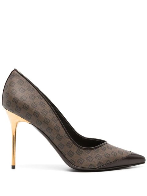 Balmain 100mm monogrammed pumps - Brown - zdjęcie produktu nr 1