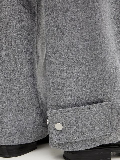 BOSS spodnie z dodatkiem wełny damskie kolor szary fason chinos high waist 50548109 - zdjęcie produktu nr 2