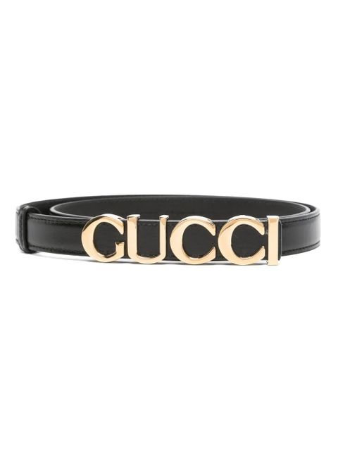Gucci logo-buckle thin belt - Black - zdjęcie produktu nr 1
