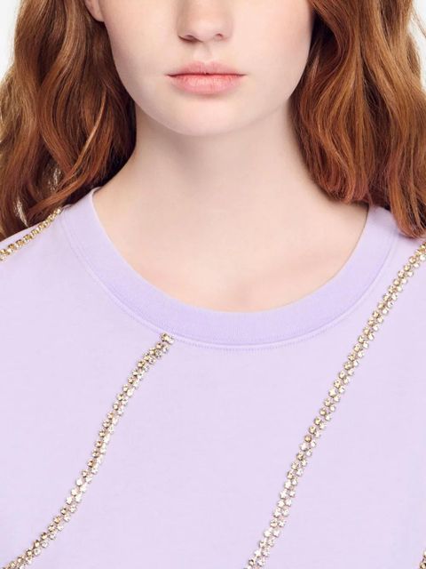 SANDRO embellished crop shirt - Purple