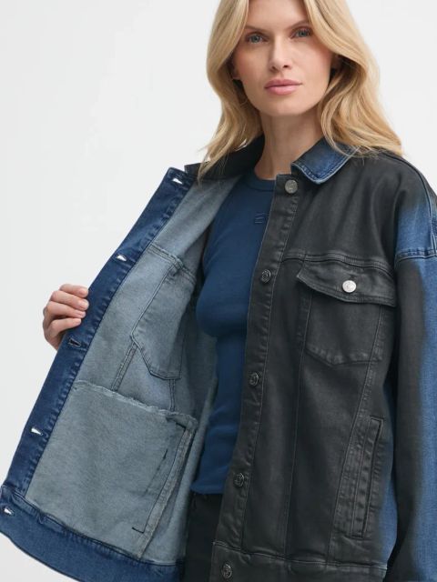 Gestuz kurtka jeansowa damska kolor czarny przejściowa 10909773
