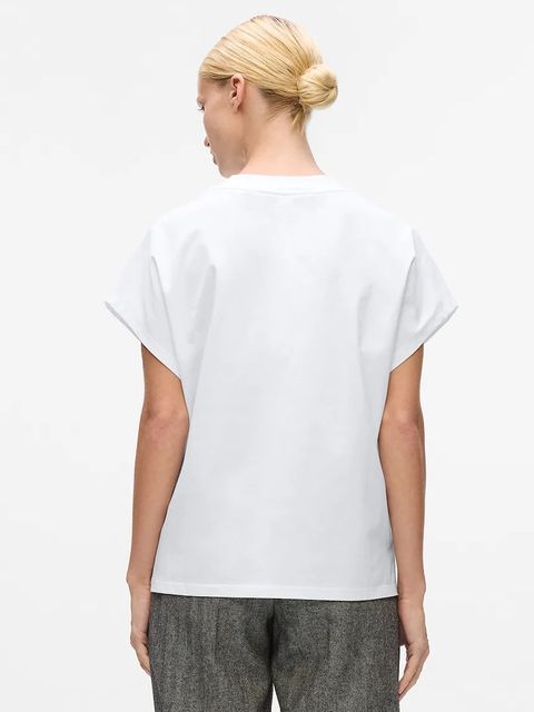 Karl Lagerfeld t-shirt bawełniany damski kolor biały A4W17039