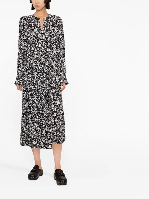 GANNI floral-print crepe blouse - Black - zdjęcie produktu nr 2