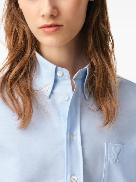 AMI Paris Ami De Coeur crop shirt - Blue