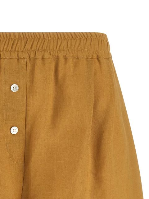 Marni elastic waistband button shorts - Brown