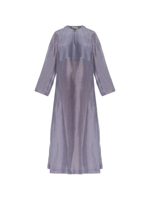 Tory Burch pleated button dress - Purple - zdjęcie produktu nr 1