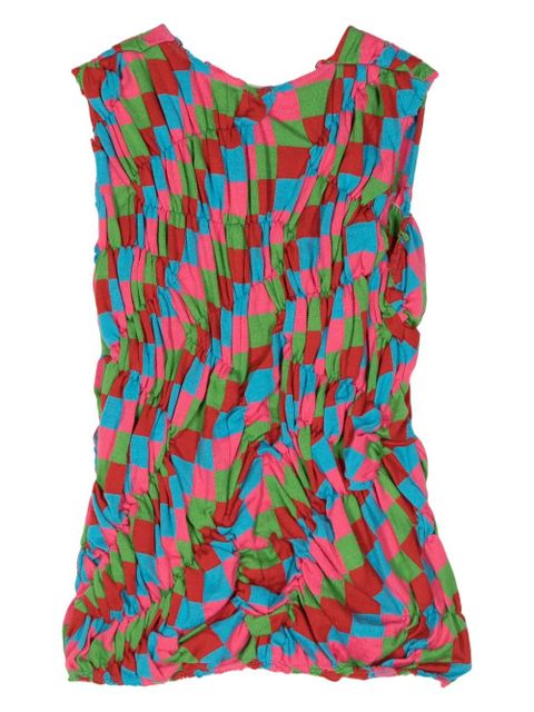 Comme Des Garçons check-pattern ruched top - Pink - zdjęcie produktu nr 2