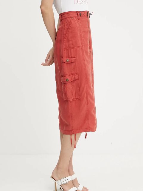 Guess spódnica z domieszką lnu CASEY - zdjęcie produktu nr 2