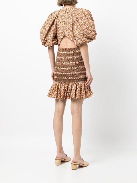 Acler Brooks graphic-print dress - Brown - zdjęcie produktu nr 2