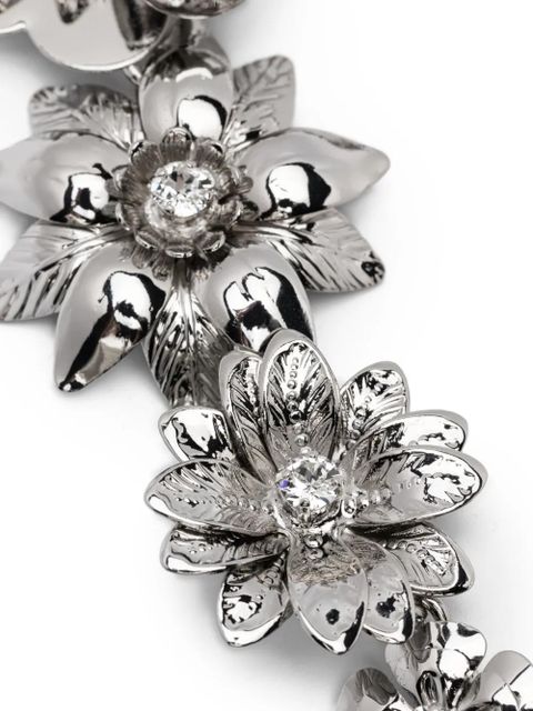 Blumarine flower-chain necklace - Silver