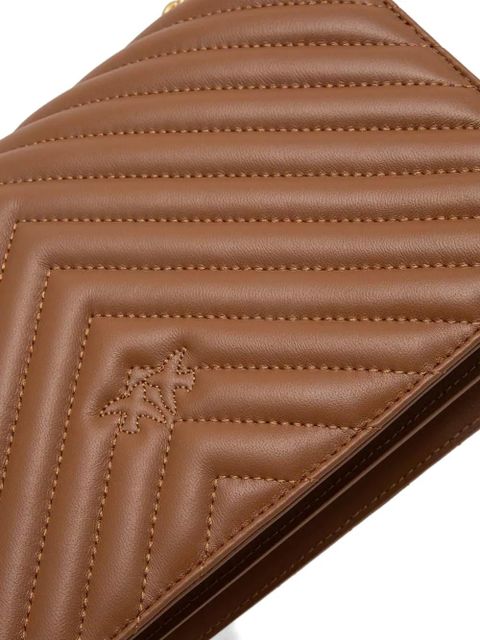 PINKO love-birds chain-strap satchel bag - Brown