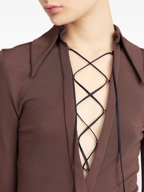 16Arlington Pia lace-up top - Brown