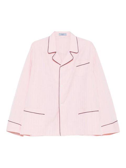 Prada striped contrast-trim shirt - Pink - zdjęcie produktu nr 1