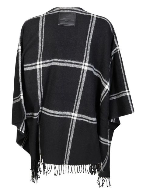 Weekend Max Mara tartan fringed cape - Black - zdjęcie produktu nr 2