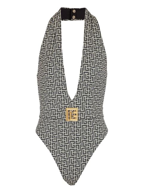 Balmain PB Labyrinth-print swimsuit - Grey - zdjęcie produktu nr 1