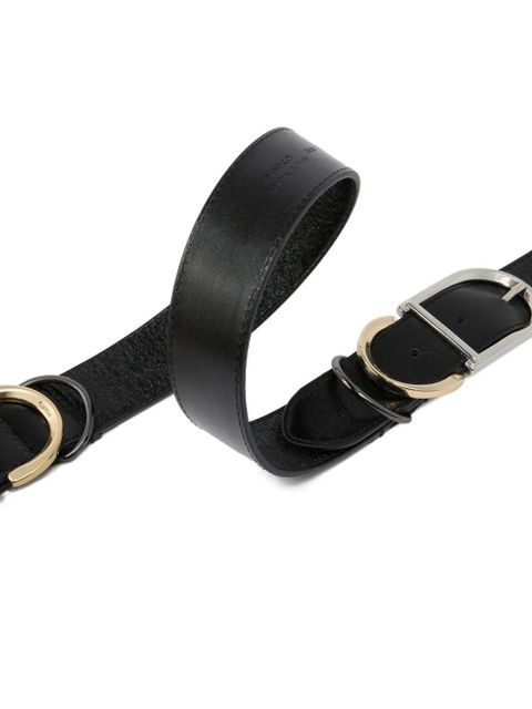 PINKO oval-buckle lambskin belt - Black