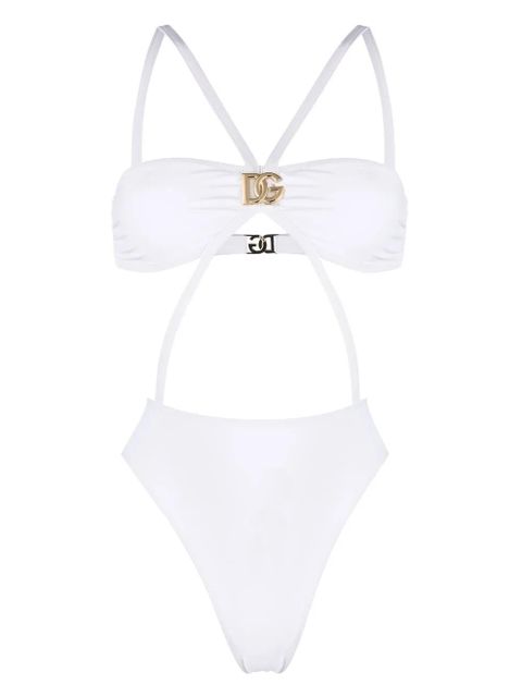 Dolce & Gabbana logo-plaque detail swimsuit - White - zdjęcie produktu nr 1