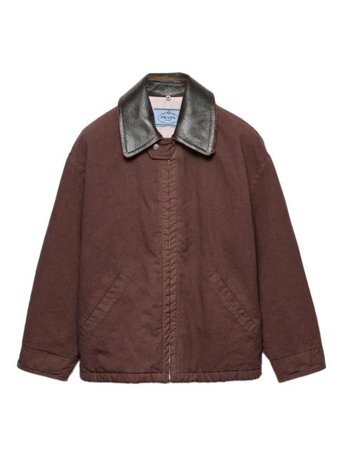 Prada triangle-logo jacket - Brown - zdjęcie produktu nr 1
