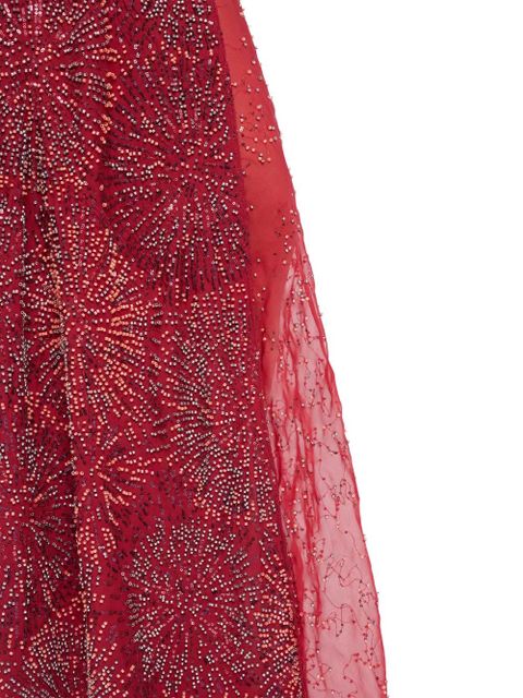 Rabanne embroidered pearl satin skirt