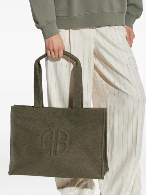 ANINE BING embossed logo tote bag - Green - zdjęcie produktu nr 2