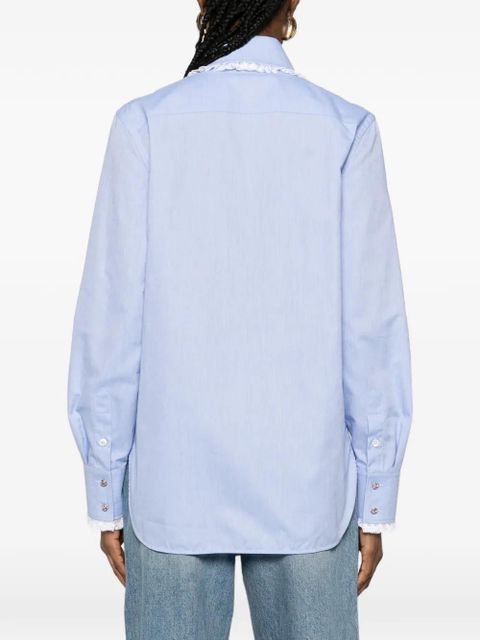 Valentino Garavani ruffled-trim collar shirt - Blue