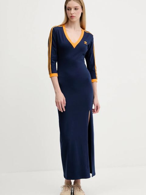 adidas Originals sukienka Essentials kolor granatowy maxi dopasowana JW3669 - zdjęcie produktu nr 1