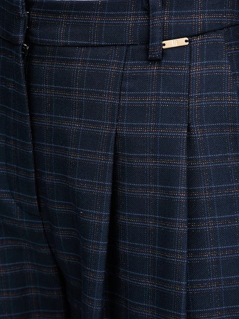 Fracomina spodnie damskie kolor niebieski fason cygaretki high waist FS25WV3005W56195