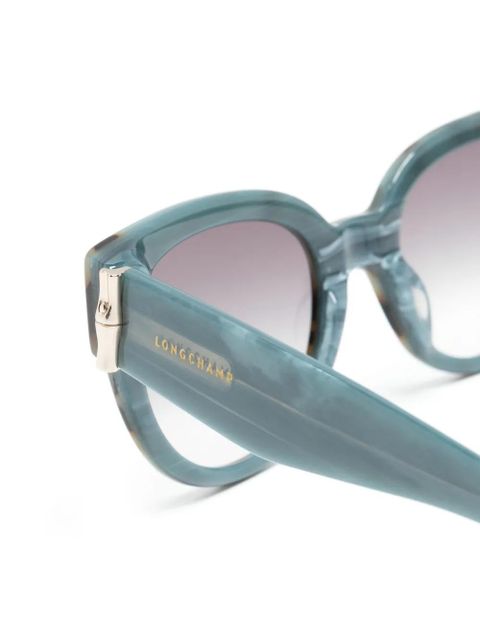 Longchamp tortoiseshell-effect cat-eye sunglasses - Blue