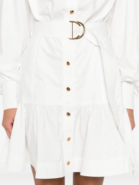 ZIMMERMANN belted button-front mini dress - White