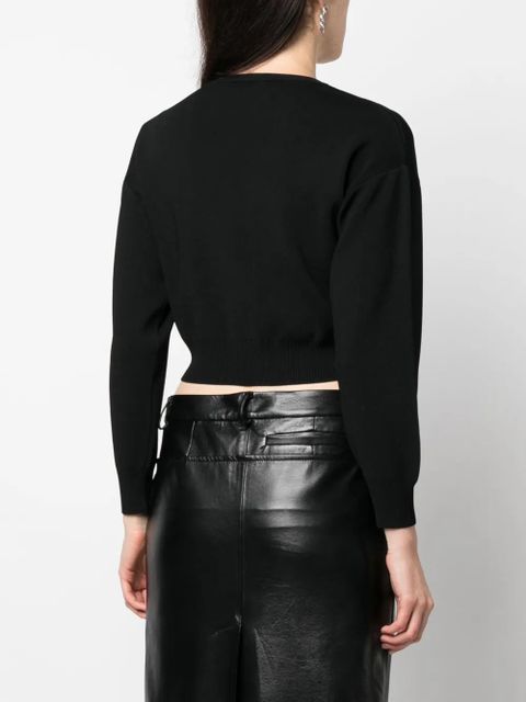 Yves Salomon fine-knit cropped sweatshirt - Black