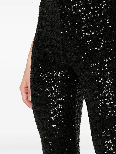 Oséree sequin-embellished wide-leg trousers - Black
