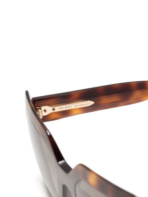 Isabel Marant Eyewear Hexagonal logo details sunglasses - Brown