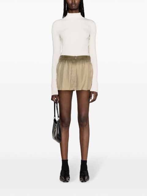 Prada pleated silk shorts - Neutrals - zdjęcie produktu nr 2